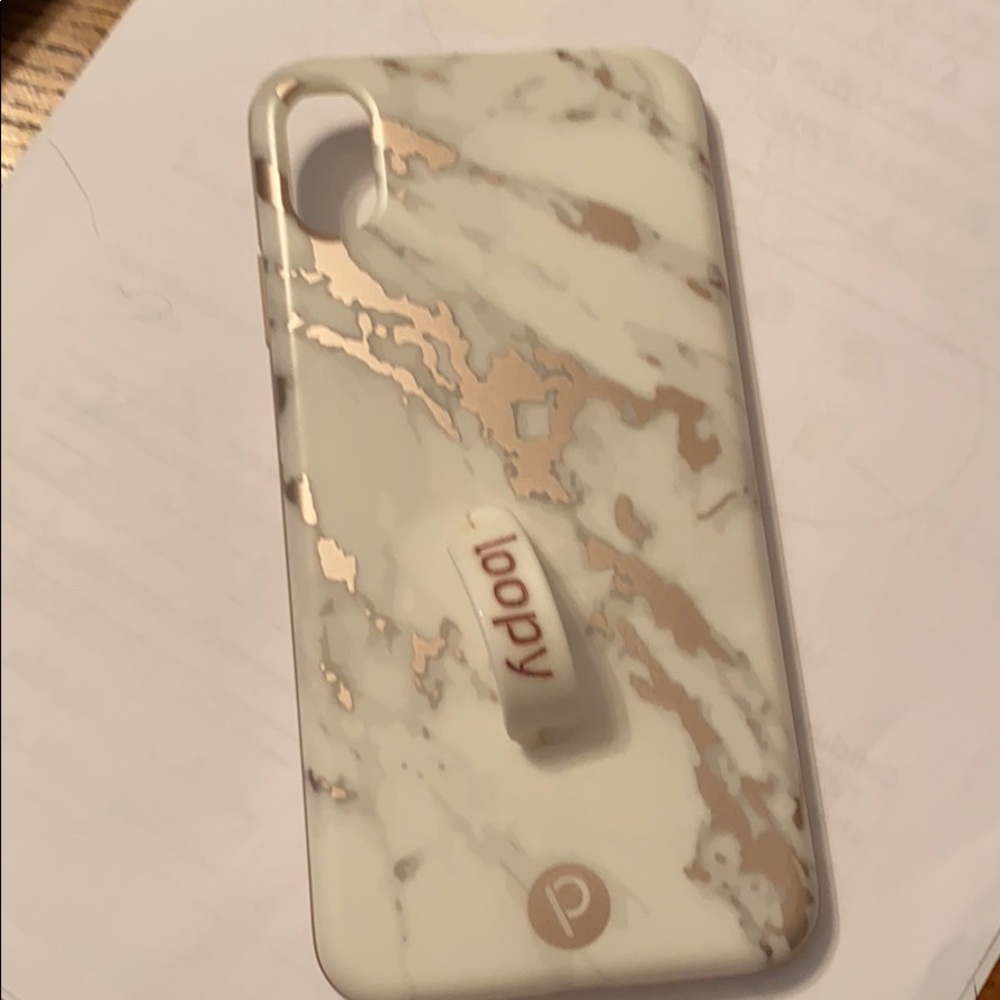 iPhone 10 max rose gold marble loopy